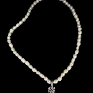 Pearl Racing Flag Necklace